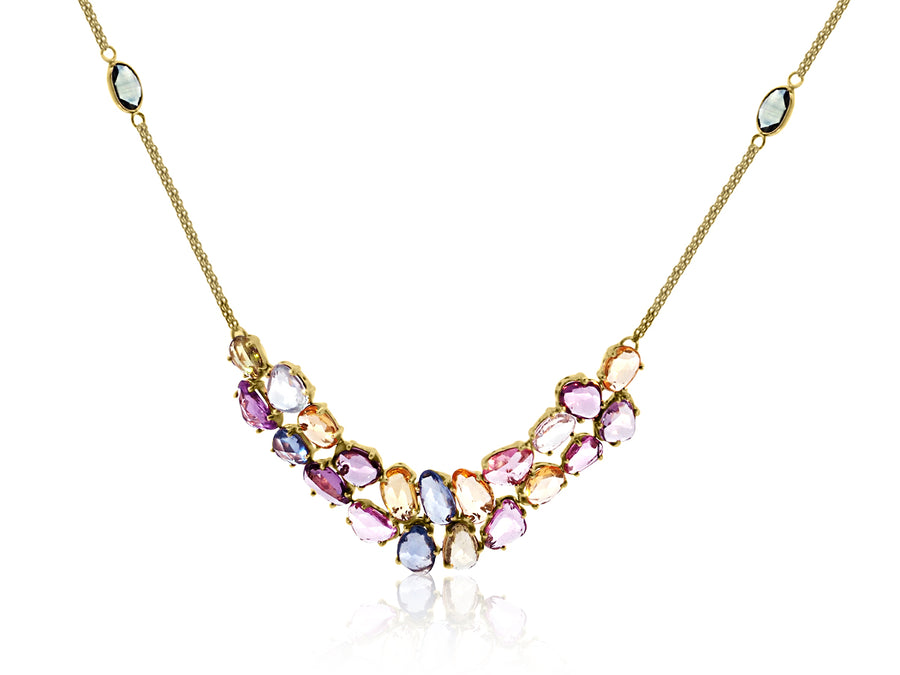 Multi Sapphire 'Bib' Necklace  AB599