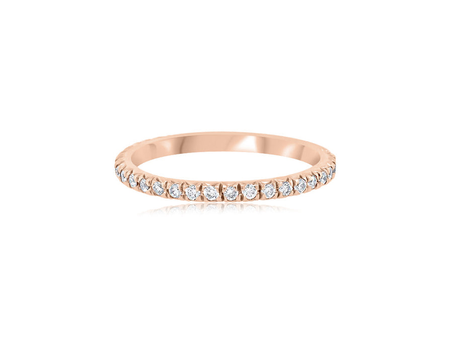 Small Linea French Pave Rose Gold Eternity Ring