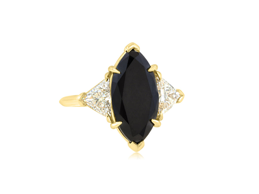 3.93ct Marquise Black Diamond Dark Queen Ring