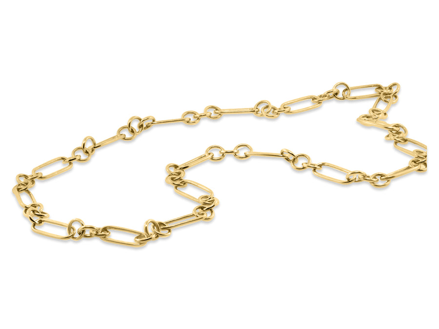 Long Link Yellow Gold Necklace