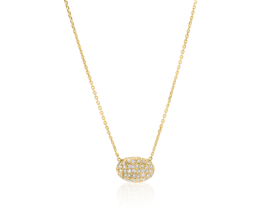 Double Sided Diamond Oval Necklace