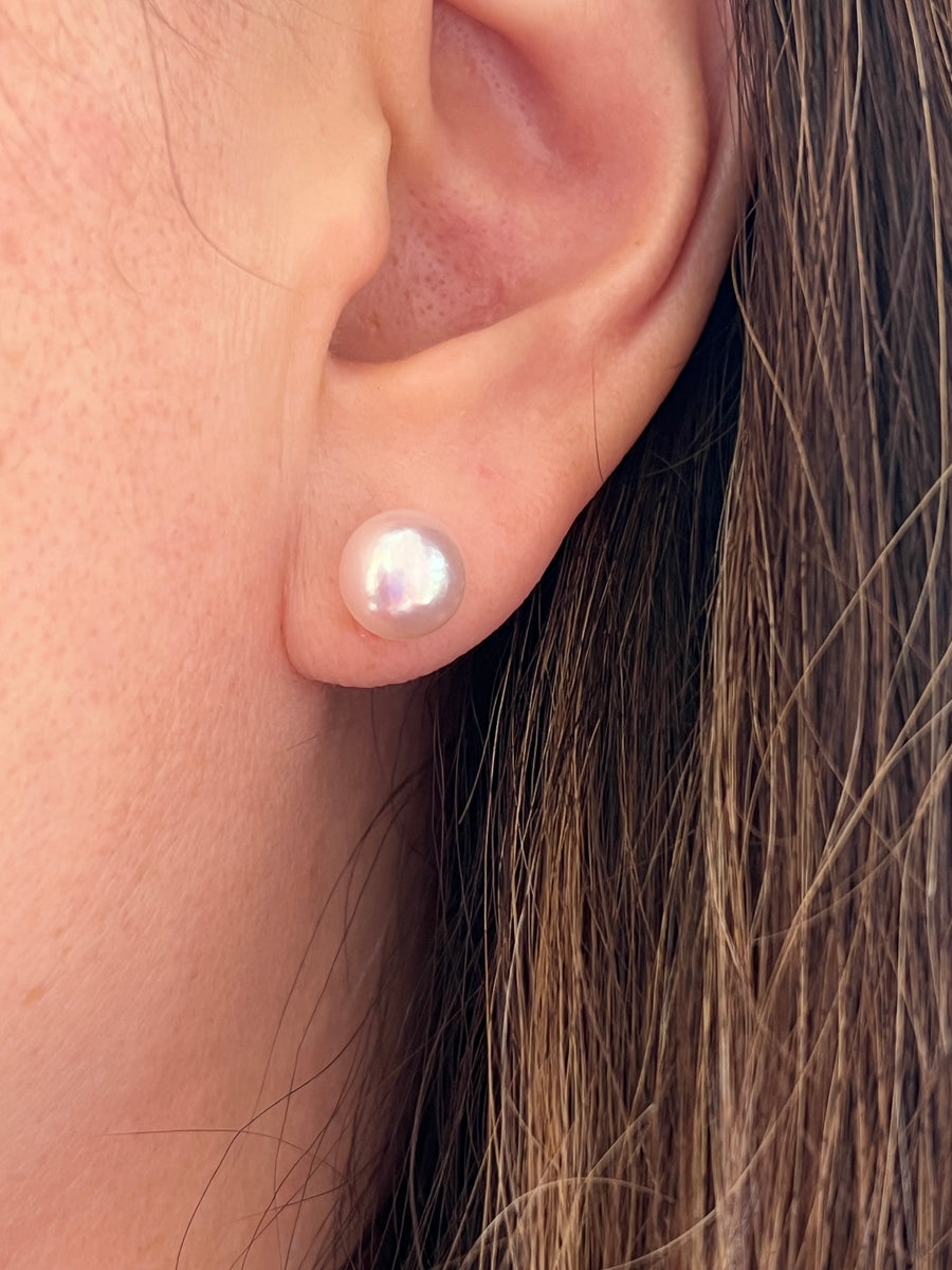 9mm Cultured Pearl Stud Earrings