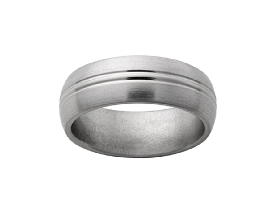 Titanium Band with Two Center Grooves