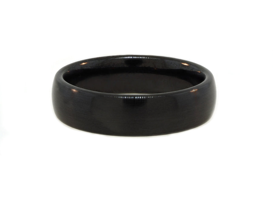 6mm Black Ceramic Half Round Band