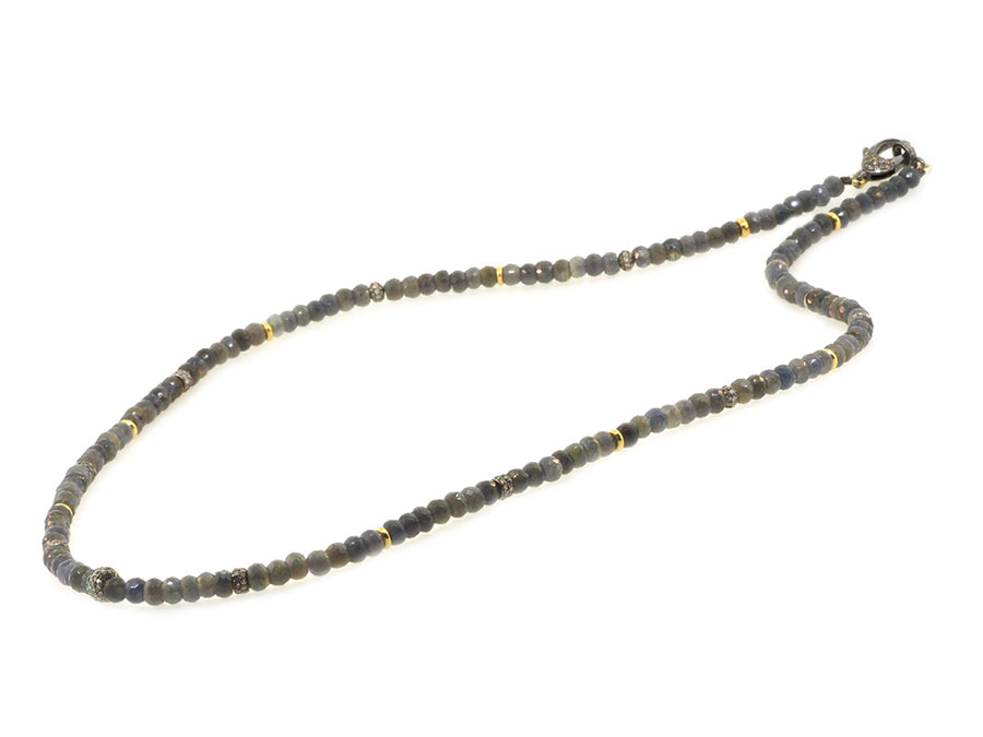 Grey Sapphire Beaded Necklace