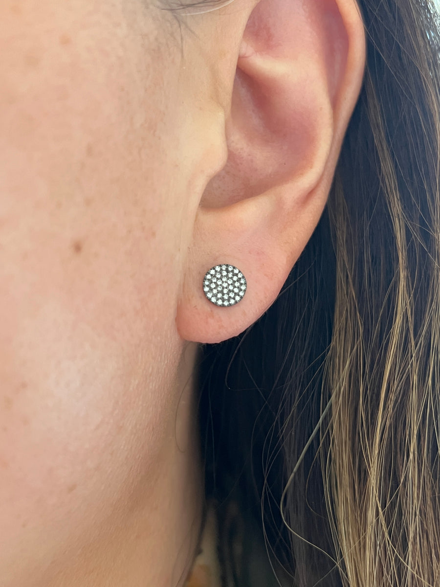 Small Diamond Black Stud Earrings