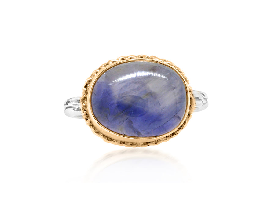 Smooth Blue Sapphire Bezel Ring