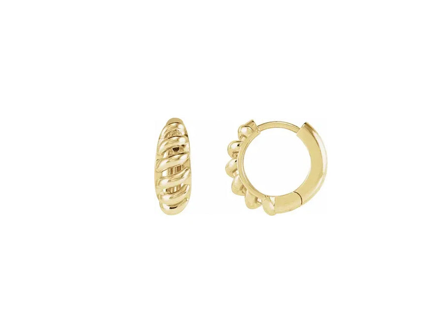 Small Gold Scalloped Huggie Hoops