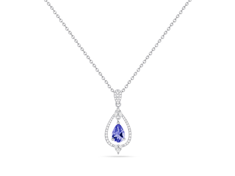 Teardrop Tanzanite Diamond Necklace