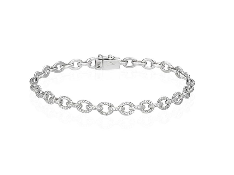 White Gold Diamond Chain Link Bracelet