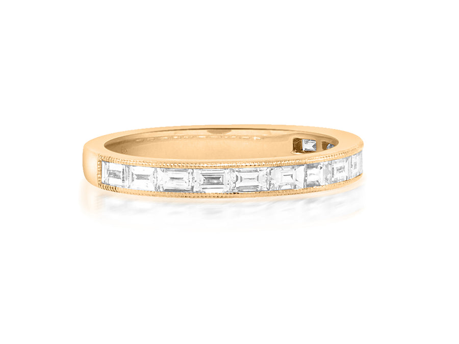 Baguette Diamond Half Rose Gold Eternity Ring