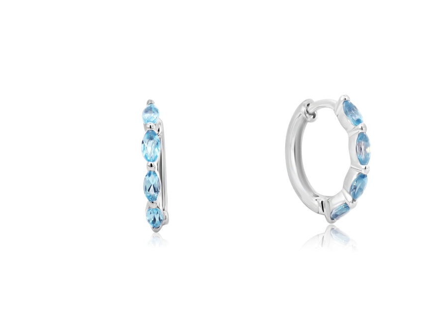 Blue Topaz Marquise White Gold Earrings