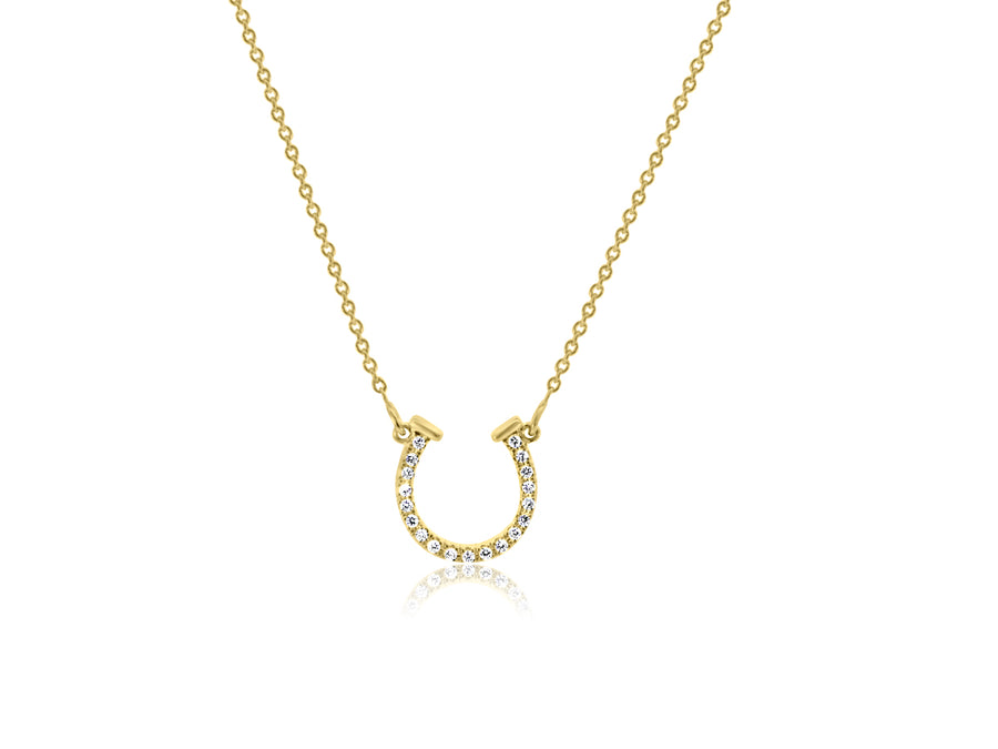 Gold and Diamond Horseshoe Pendant