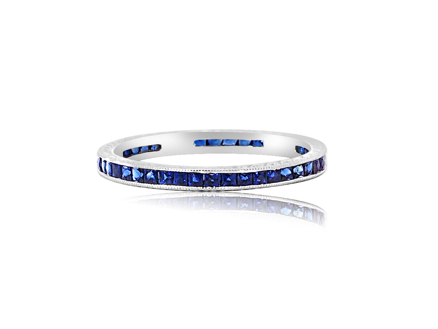 Blue Sapphire White Gold Eternity Ring