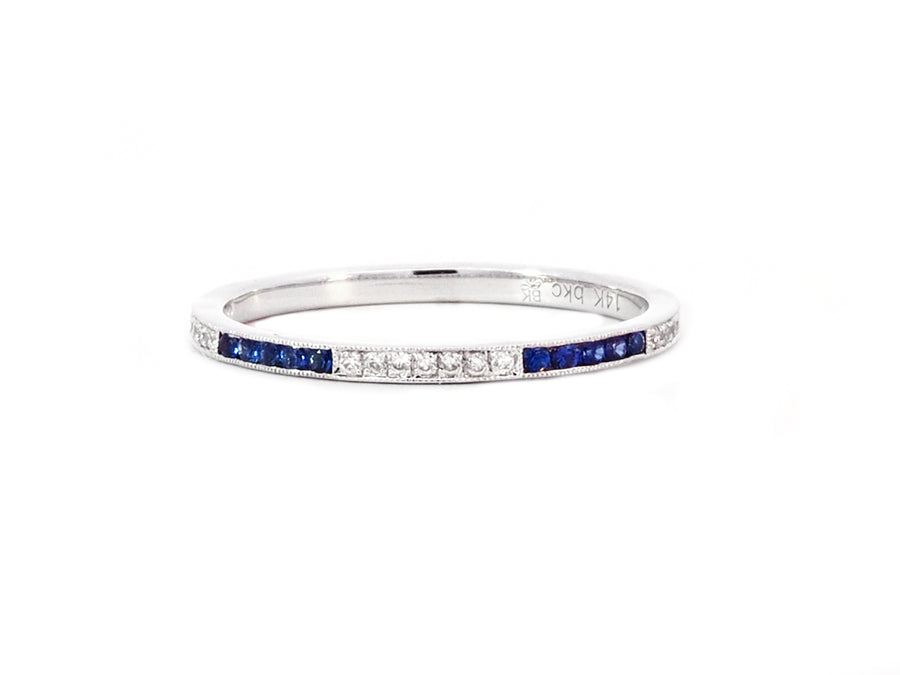 Diamond & Sapphire White Gold Ring