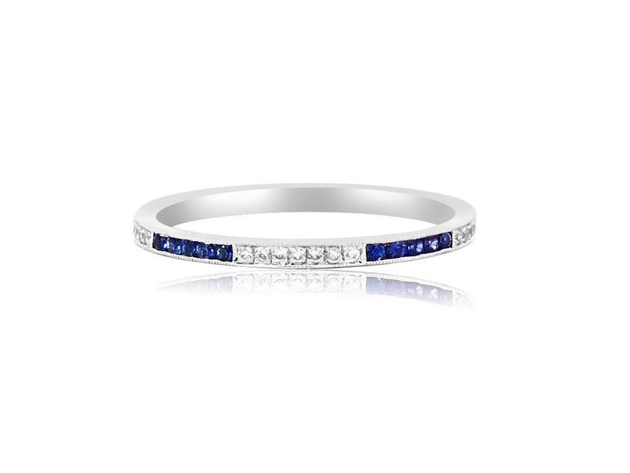 Diamond & Sapphire White Gold Ring