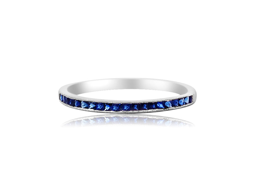 Thin Channel Set Sapphire White Gold Ring