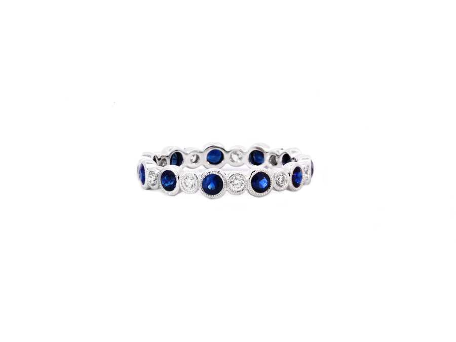 Diamond & Sapphire Bezel Eternity Band