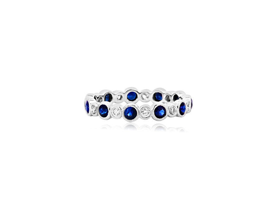 Diamond & Sapphire Bezel Eternity Band