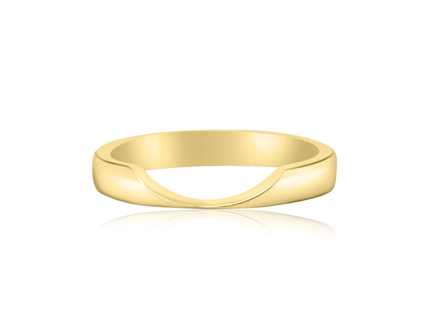 Crescent Cutout Yellow Gold Band