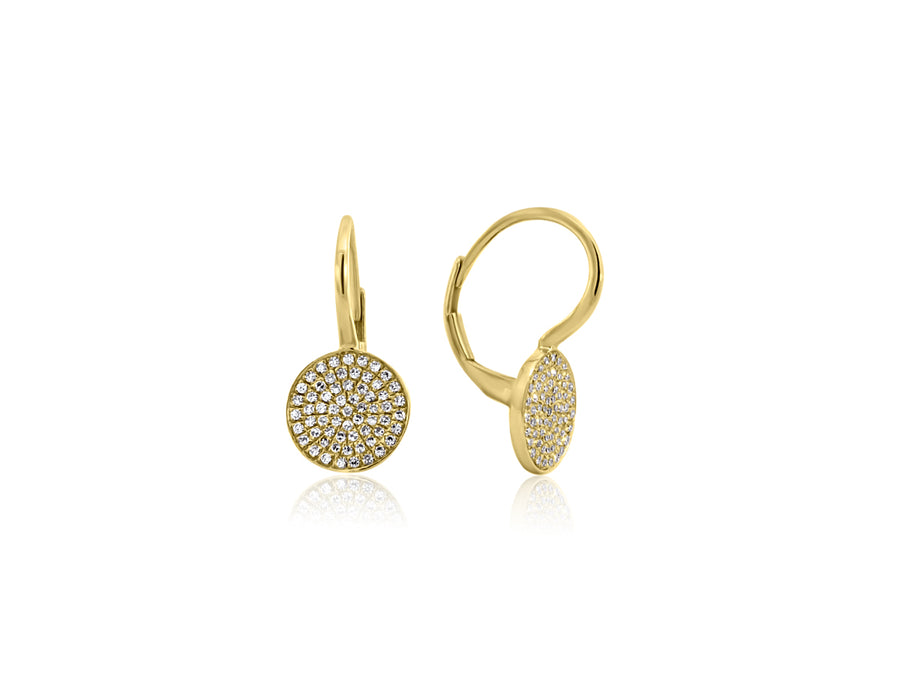 Diamond Disc Leverback Drop Earrings