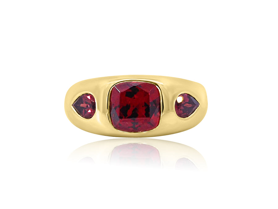 Rhodolite Garnet Domed Gypsy Ring