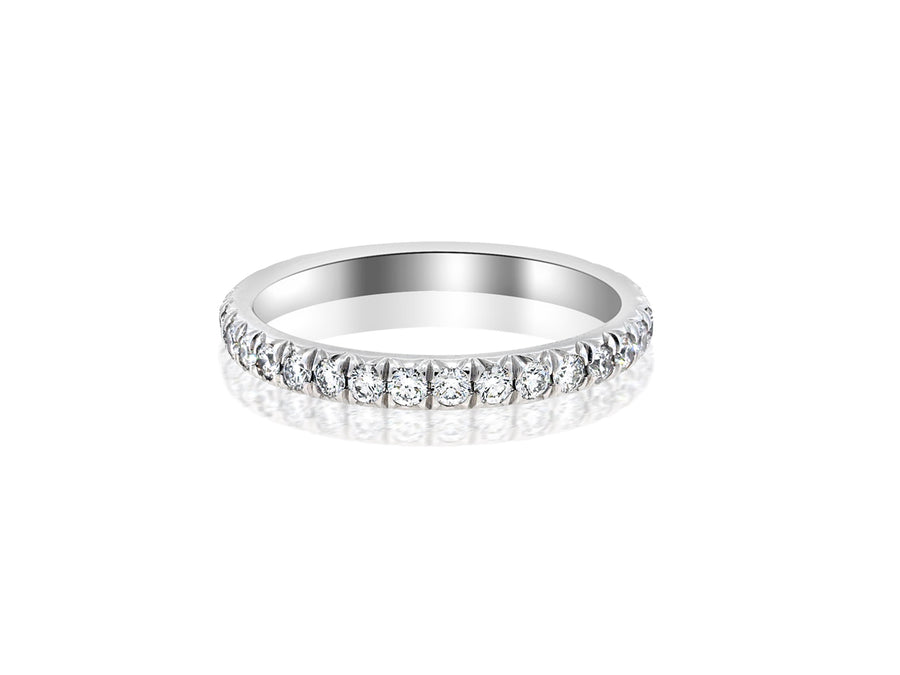 Large Linea French Pave Diamond Platinum Eternity Ring