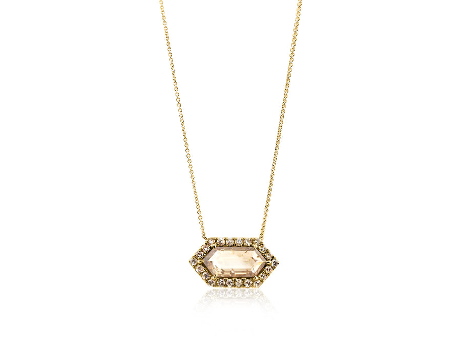 Champagne Diamond Rose Cut Necklace
