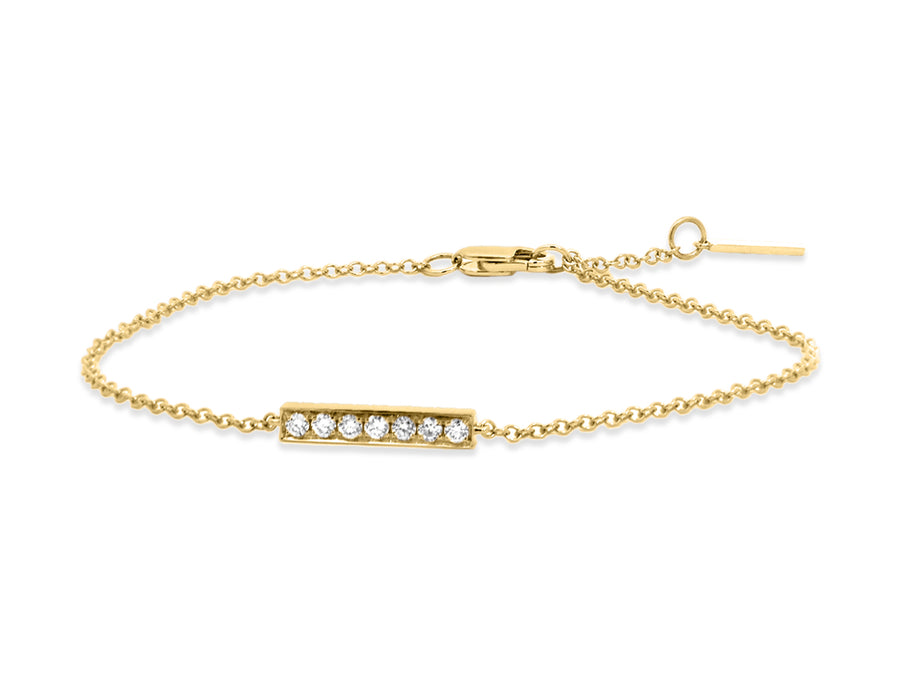 Gold Diamond Bar Chain Bracelet
