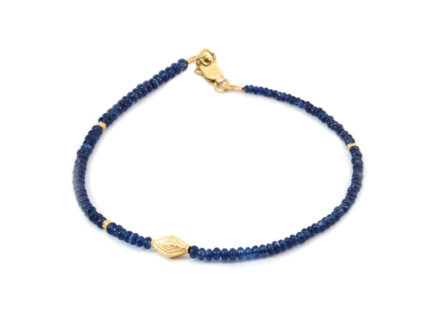 Blue Sapphire & Yellow Gold Bracelet