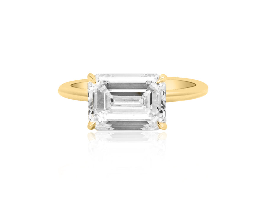 3.38ct FVS1 Emerald Cut Lab Diamond Aura Ring