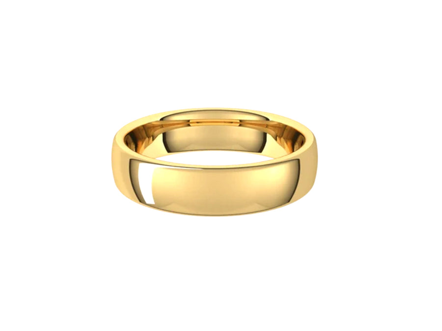 5mm 14k Yellow Gold Low Dome European Band