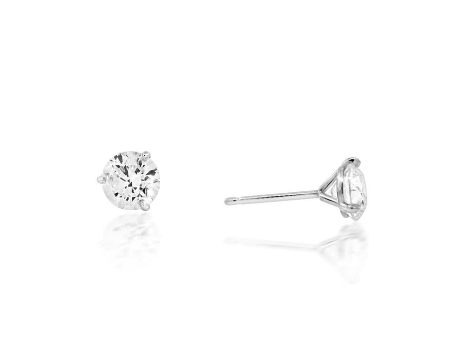 1.29cts I/JVS2 Round Brilliant Diamond Stud Earrings