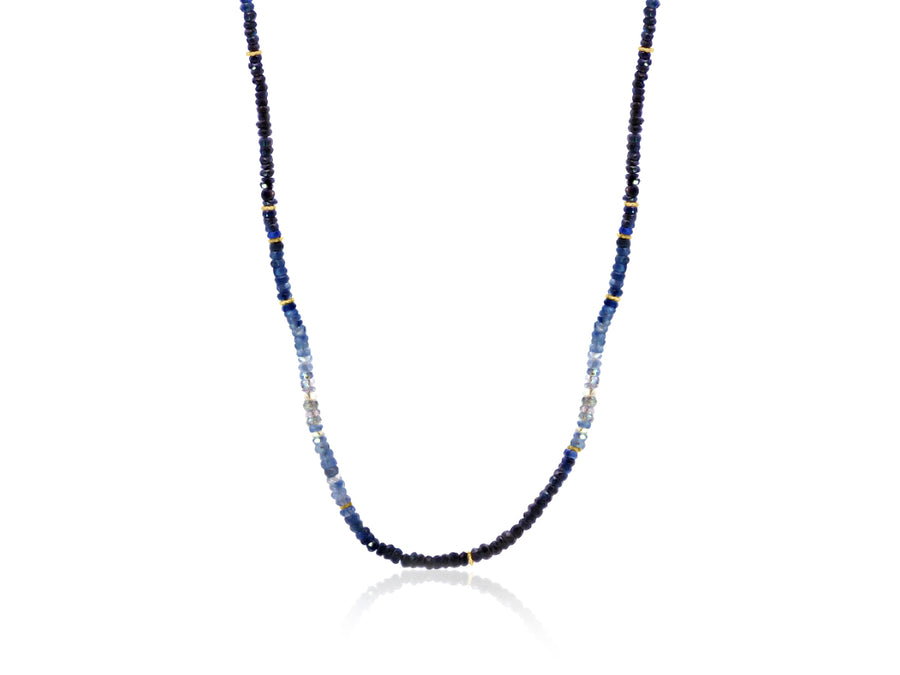 Blue Sapphire Ombre Beaded Necklace