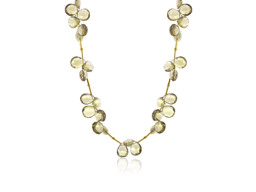 Olive Quartz Beaded Necklace