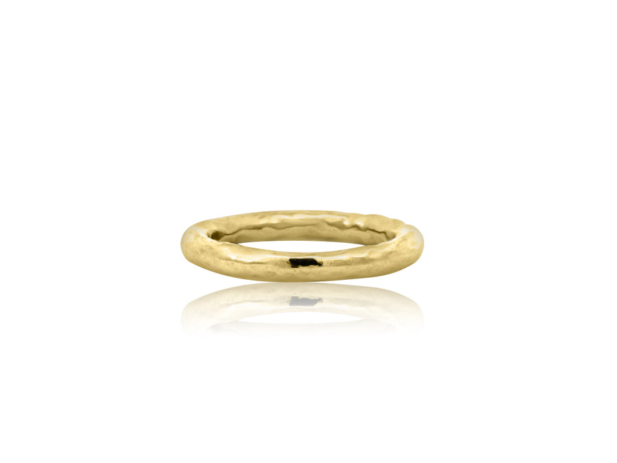 Hammered Yellow Gold Ring