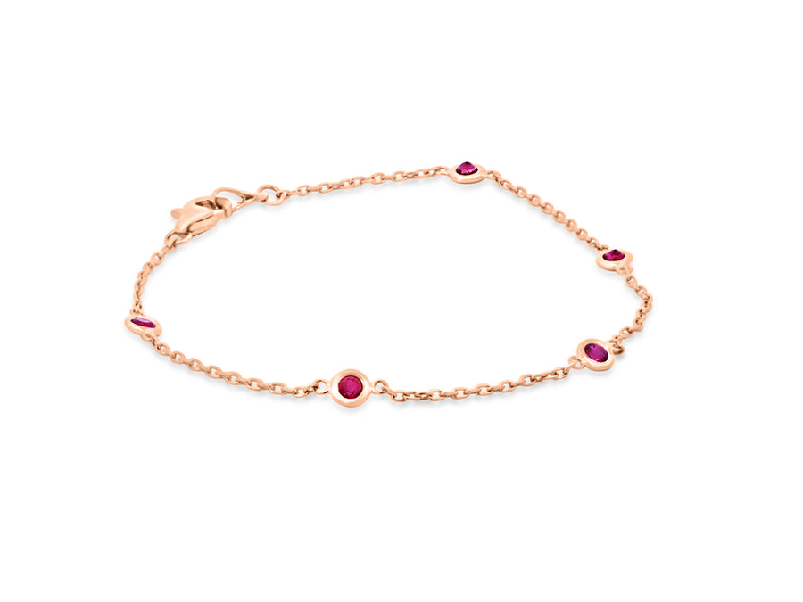 Ruby Bezel Rose Gold Bracelet