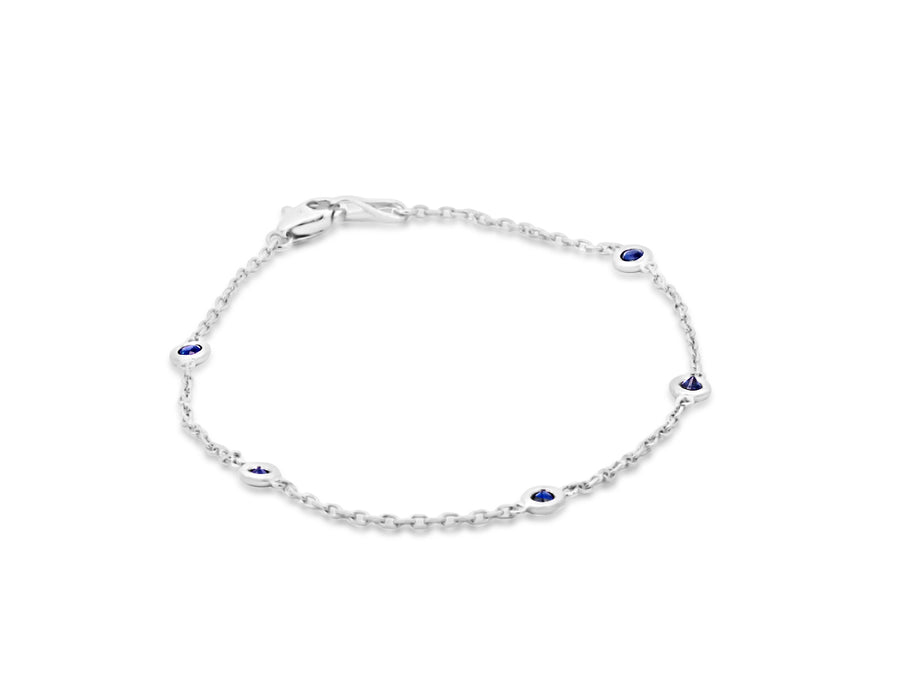 Sapphire Bezel White Gold Bracelet