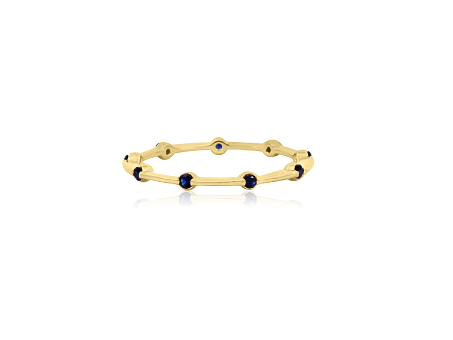 Cassiopeia Spaced Sapphire Yellow Gold Ring
