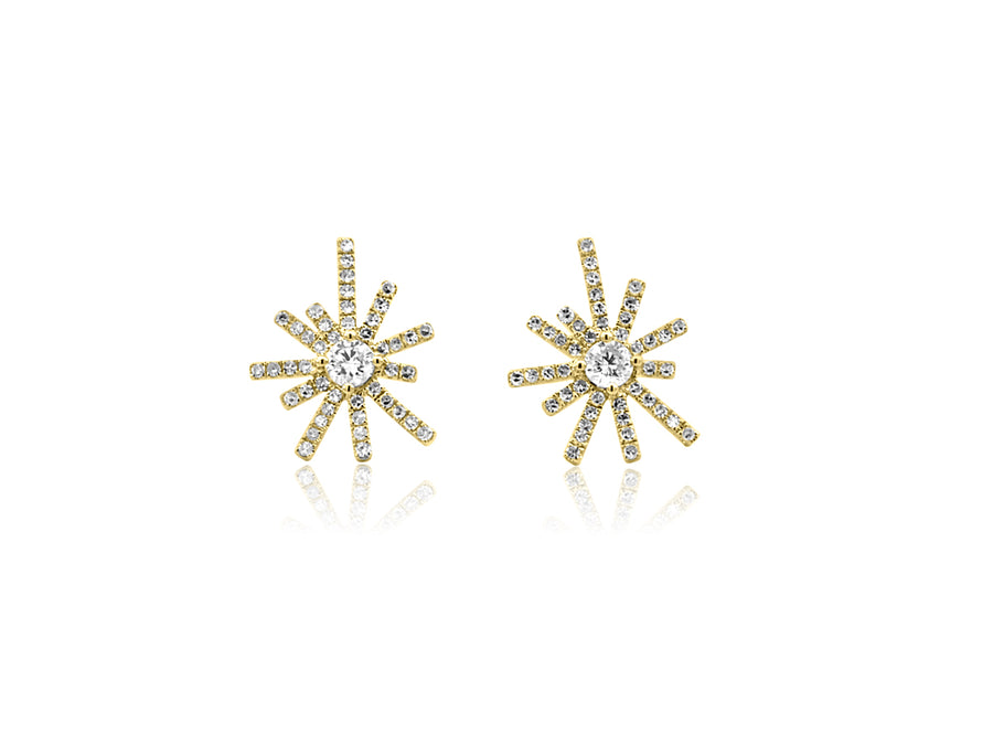 Pave Diamond Starburst Stud Earrings