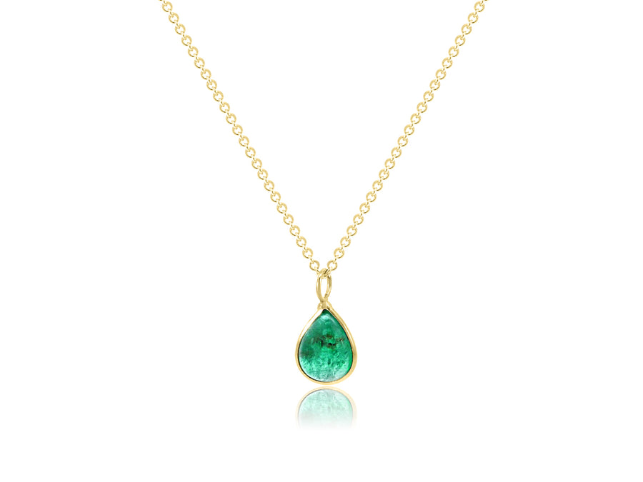 Gold Pear Shaped Emerald Pendant