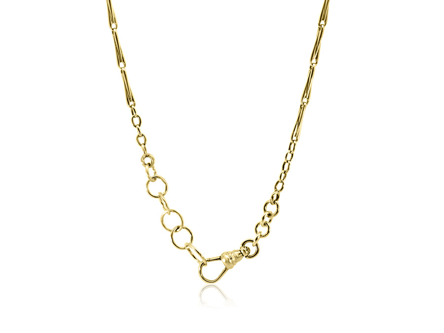 Antique Gold Fob Chain Necklace