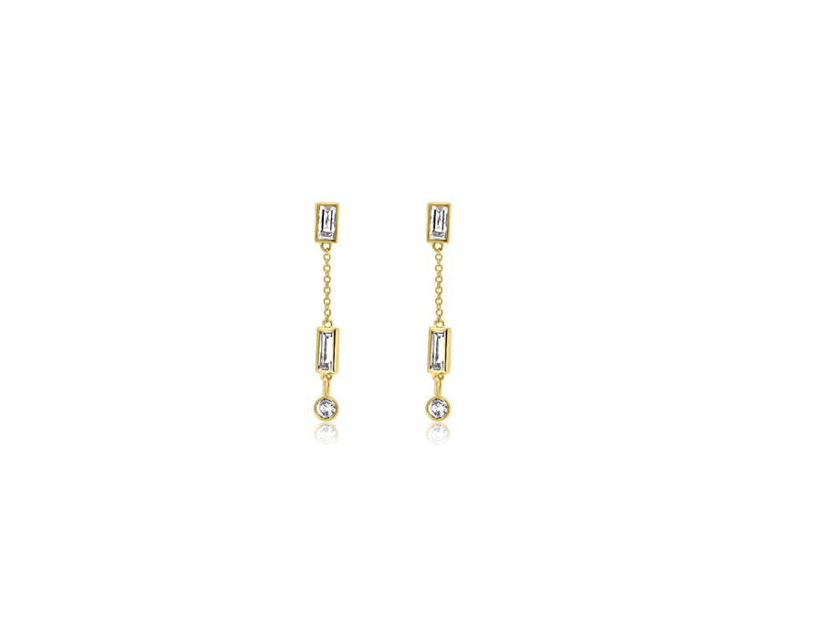 Double Champagne & White Diamond Earrings