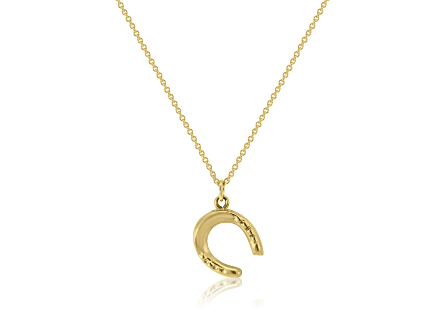 Antique Small Horseshoe Yellow Gold Pendant