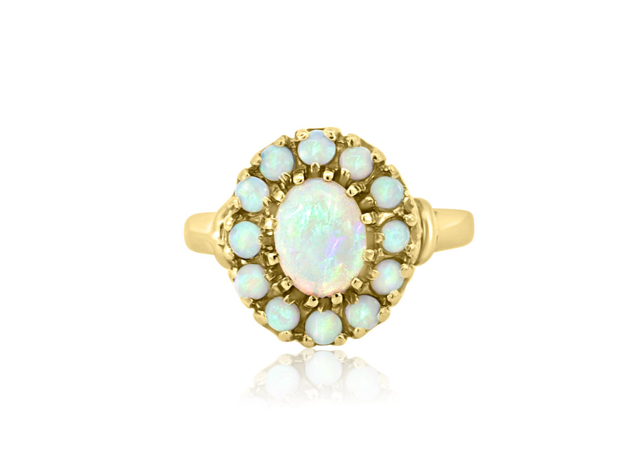 Antique Opal Cluster Ring