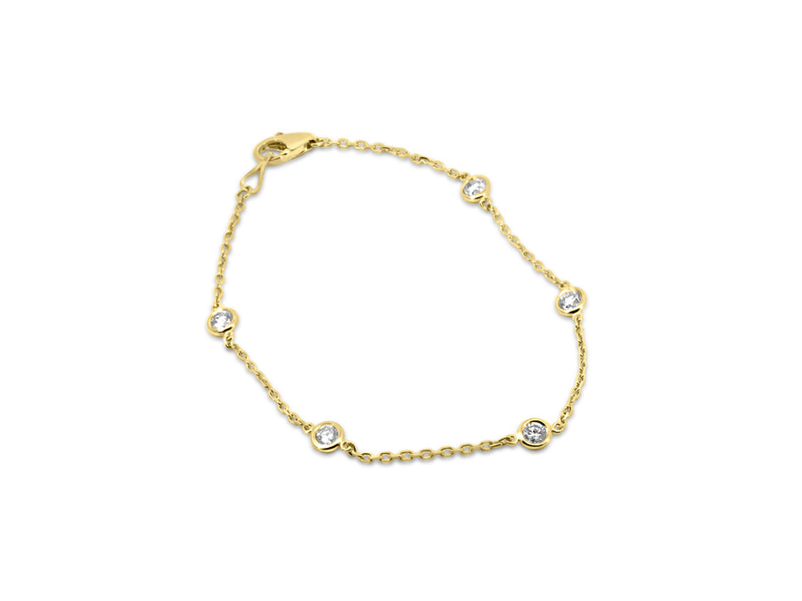 Diamond Bezel Yellow Gold Bracelet