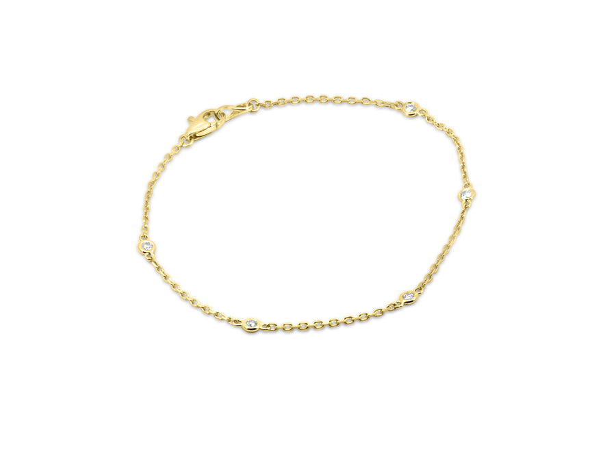 Diamond Bezel Yellow Gold Bracelet