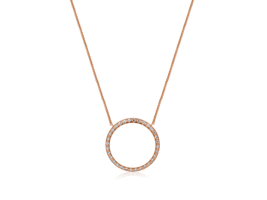 Diamond Circle Rose Gold Pendant