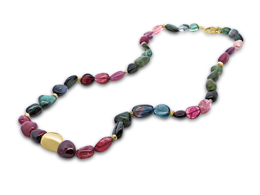 Tourmaline Nugget Beaded Necklace