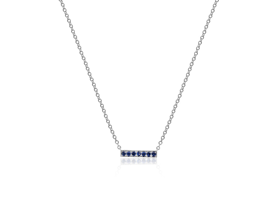 White Gold Sapphire Bar Pendant